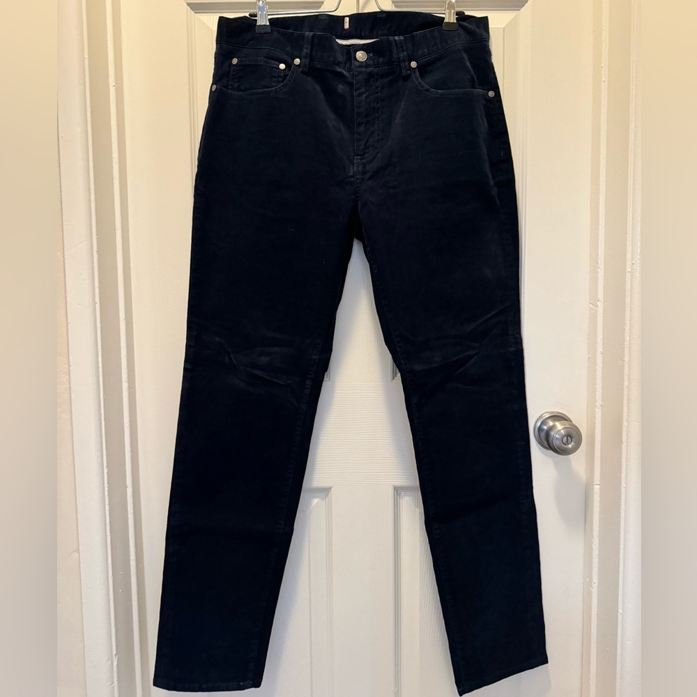 Brooks Brothers Men's Corduroy Pants Navy 34x32 Slim Stretch 5-Pocket